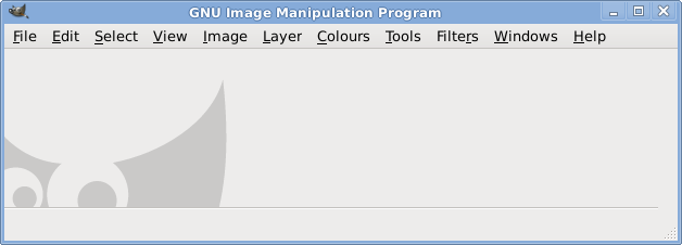 How Gimp looks right after turning it on