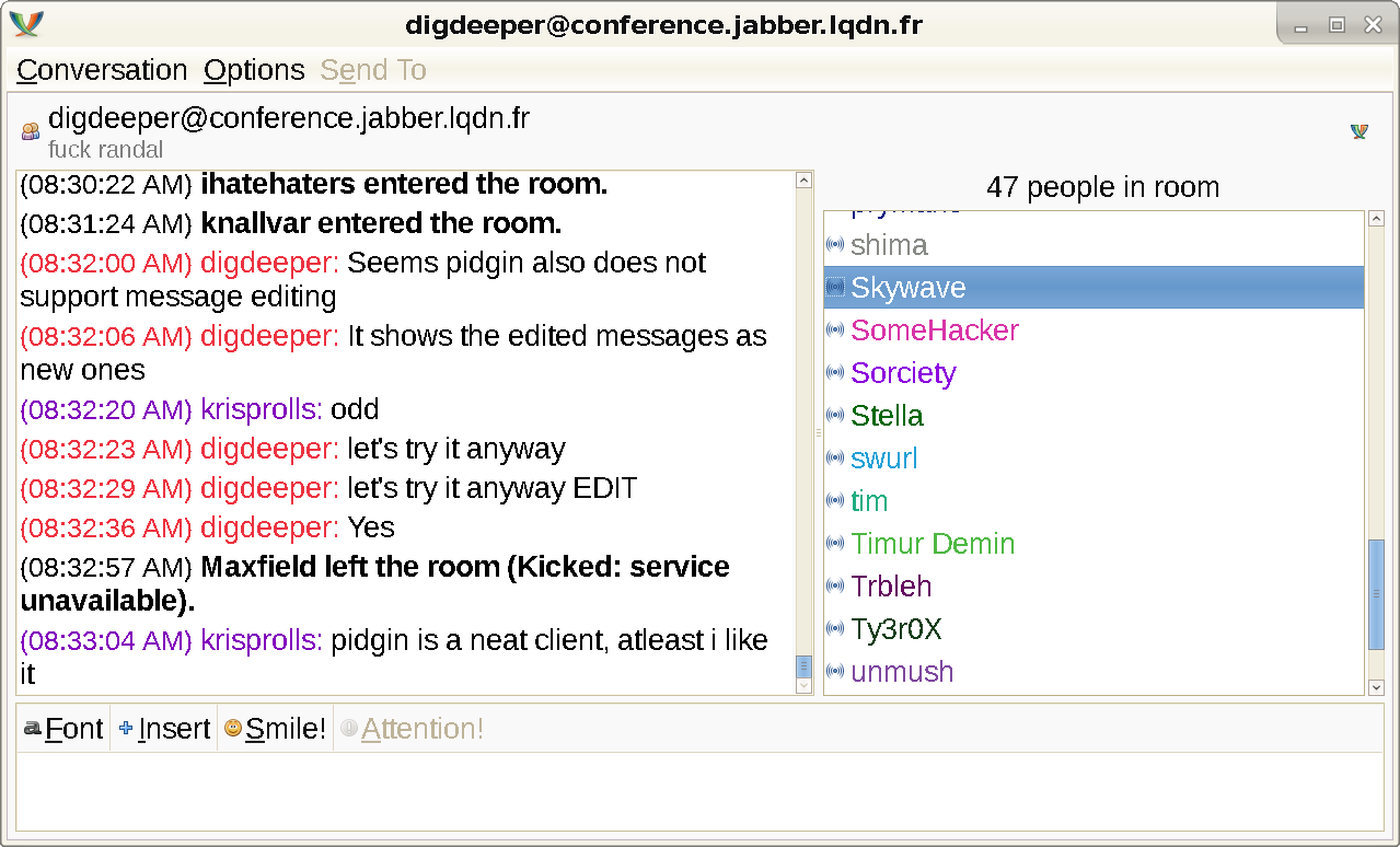 Pidgin  window screenshot